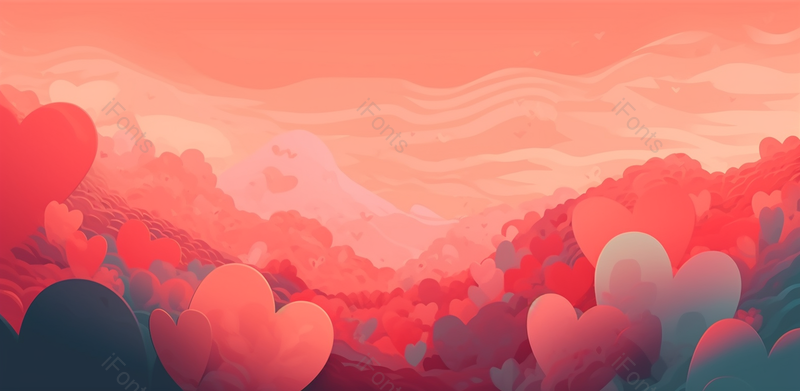 山坡爱心520情人节卡通手绘背景,插画/手绘图,插画/手绘图库,插画/手绘图下载,插画/手绘